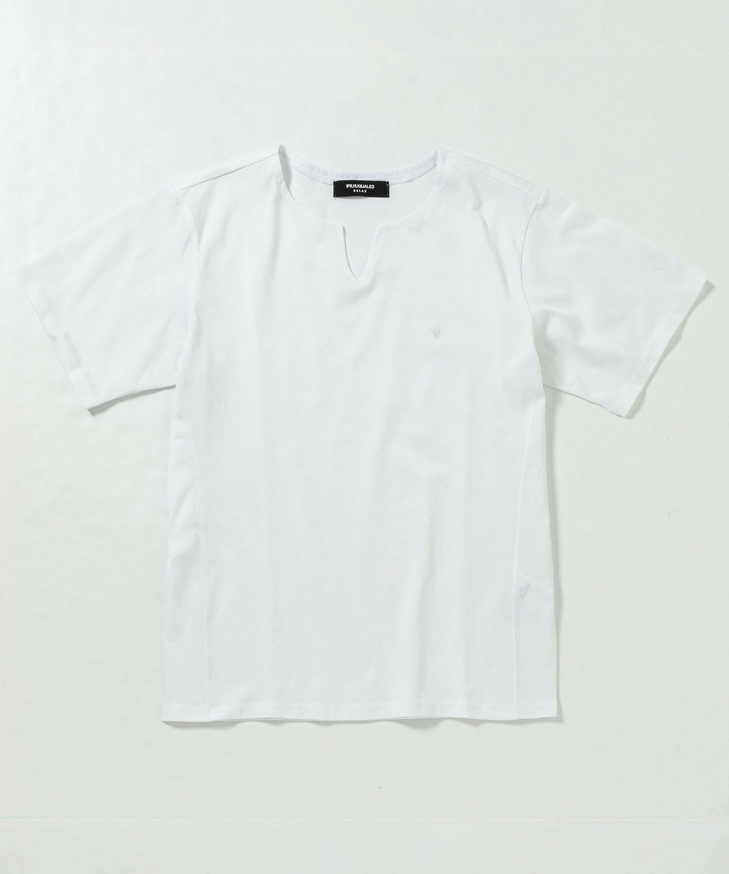 1PIU1UGUALE3 RELAX/(M)UST-24030 スリットネック半袖Tシャツ